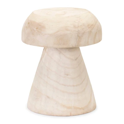 12.75" Wood Mushroom Stool