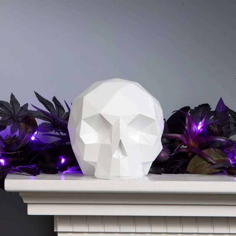 6" White Origami Skull Tabletop Figurine
