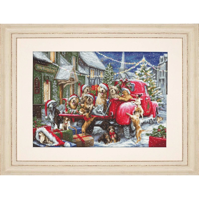 Luca-S Puppies Christmas Counted Cross-Stitch Kit