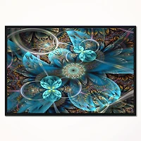Designart - Fractal Blue Flowers