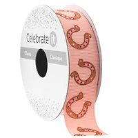 7/8" x 5yd. Coral Western Grosgrain Ribbon by Celebrate It® Classic