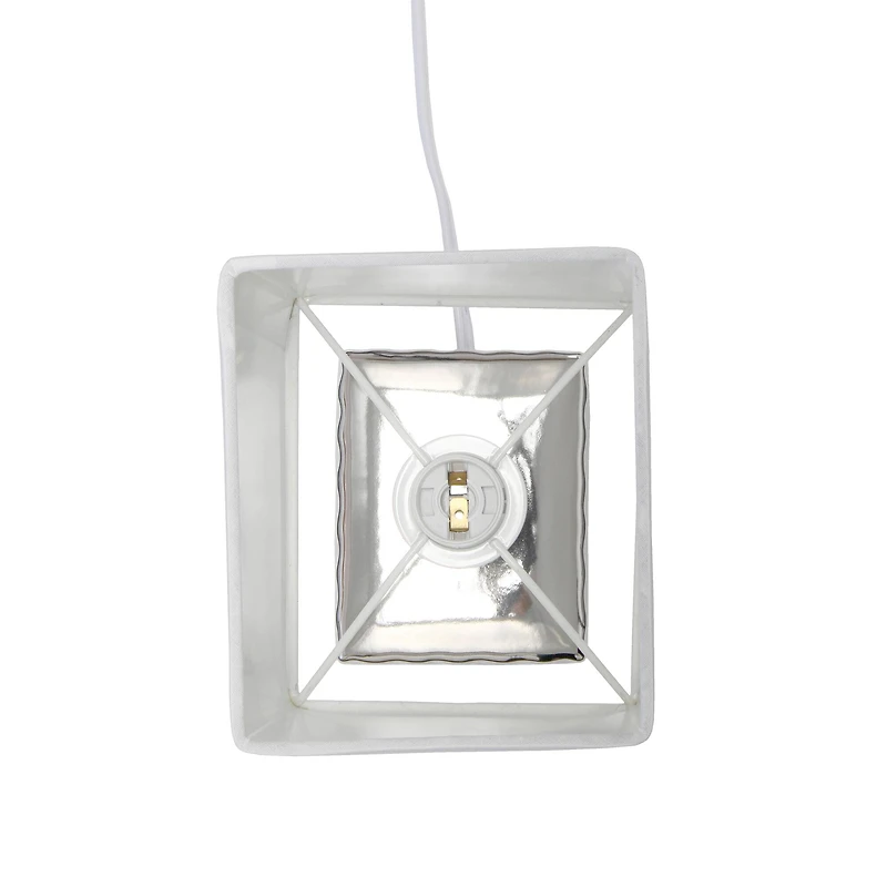 Simple Designs 12" Petite Hammered Chrome Square Table Lamp