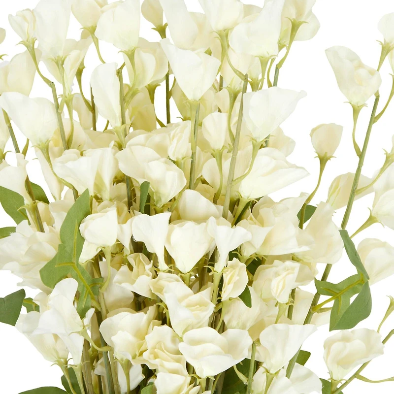 35" White Sweet Pea Artificial Flower Stem, 12ct.