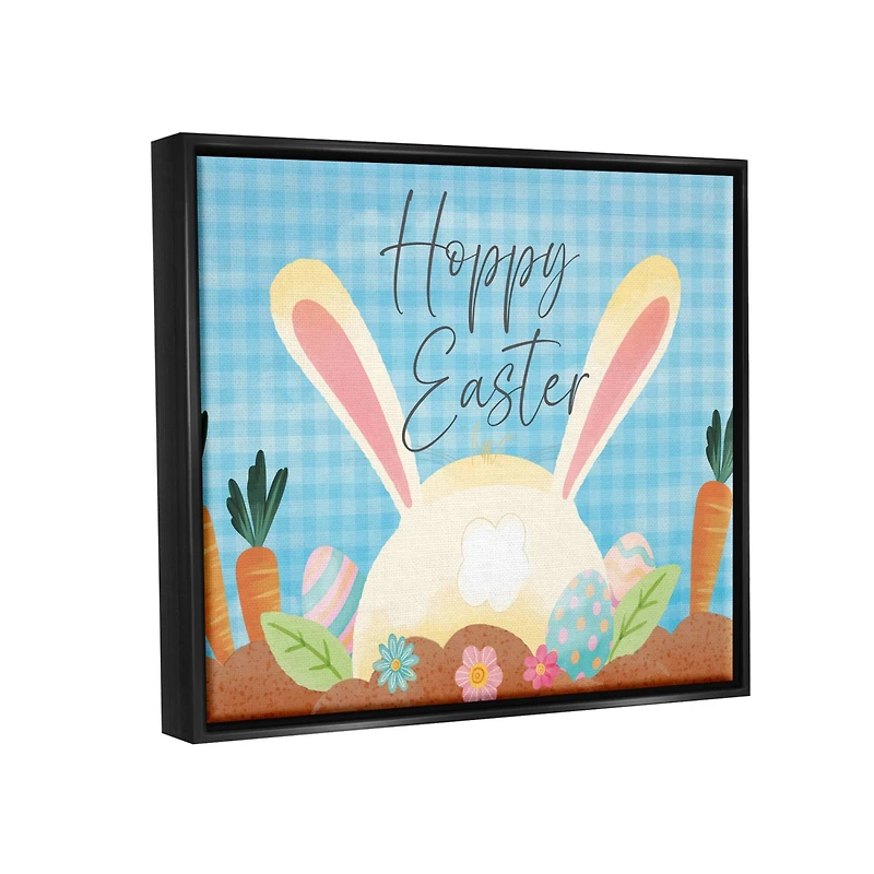 Stupell Industries Happy Easter Spring Carrot Garden Floater Framed Art