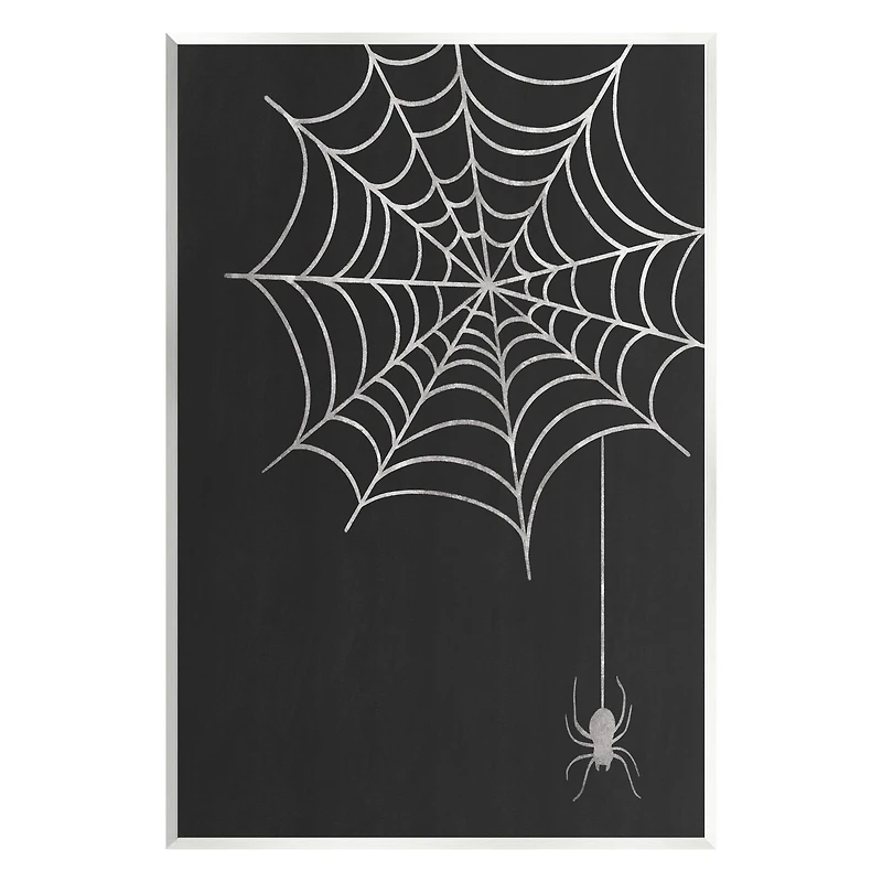 Stupell Industries Casual Black Hanging Spider Web Wall Plaque Art