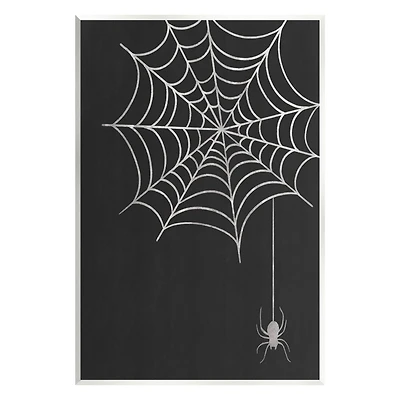 Stupell Industries Casual Black Hanging Spider Web Wall Plaque Art