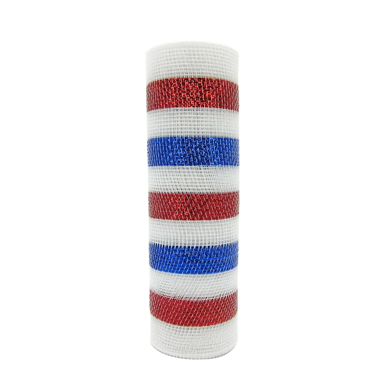 10" x 19ft. Red, White & Blue Striped Mesh by Celebrate It™