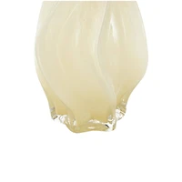 Yellow Glass Wavy Ombre Vase Set