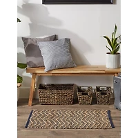 DII® French Blue with Natural Jute Chevron Hand-Loomed Rug, 2ft. x 3ft.