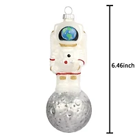 6.5" Astronaut on the Moon Glass Ornament by Ashland®
