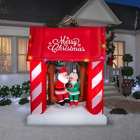 7ft. Animated Airblown® Inflatable Christmas Mr. & Mrs. Claus on Swing