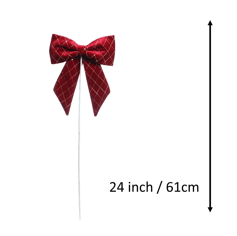 24.5" Red Velvet Sequin Bow Stem by Ashland®