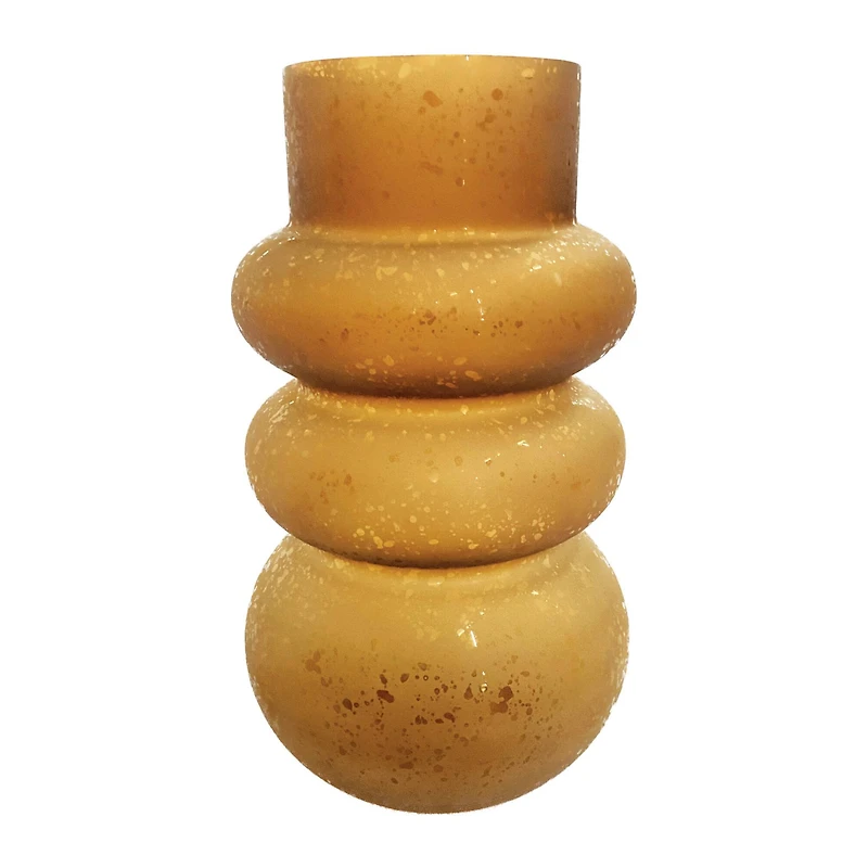 Hello Honey® Frosted Brown 9.75" Curved Glass Vase