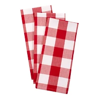 DII® Red & White Buffalo Check Dish Towels, 3ct.