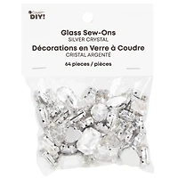 CousinDIY Silver Crystal Glass Sew-On Rhinestones, 64ct.