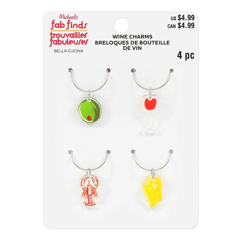 Assorted Wine Charms, 4pc. by Fab Finds