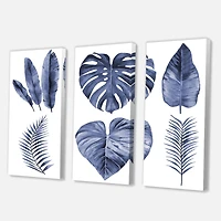 Designart - Tropical Blue Watercolour Leaves I