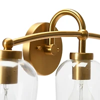 Hello Honey® Robert Stevenson Lighting Adrian Metal & Clear Glass 3-Light Vanity