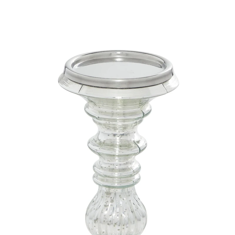 Silver Metal Traditional Candle Holder Set, 2ct.