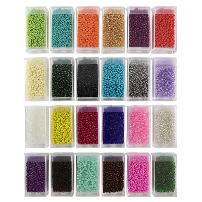 6 Pack: Multicolored Glass Seed Beads by Bead Landing™