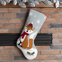Glitzhome® 19" Fox Hooked Stocking