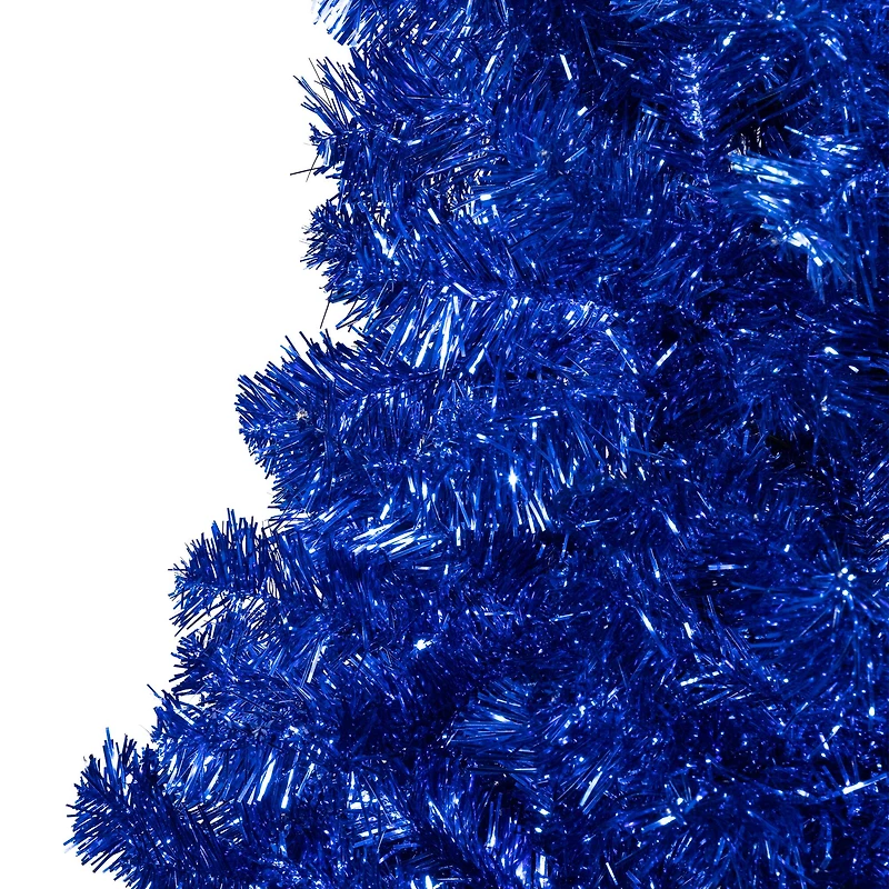 Artificial Tinsel Christmas Tree - 7' - Blue - Unlit