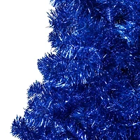Artificial Tinsel Christmas Tree - 7' - Blue - Unlit