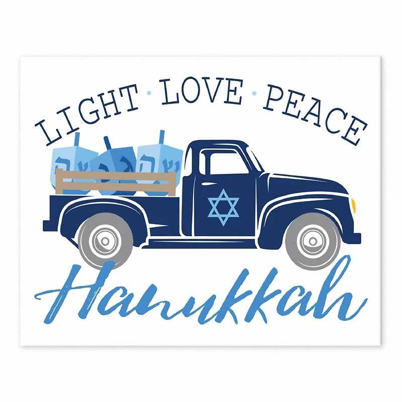 Hanukkah Truck 8x10 Tabletop Canvas