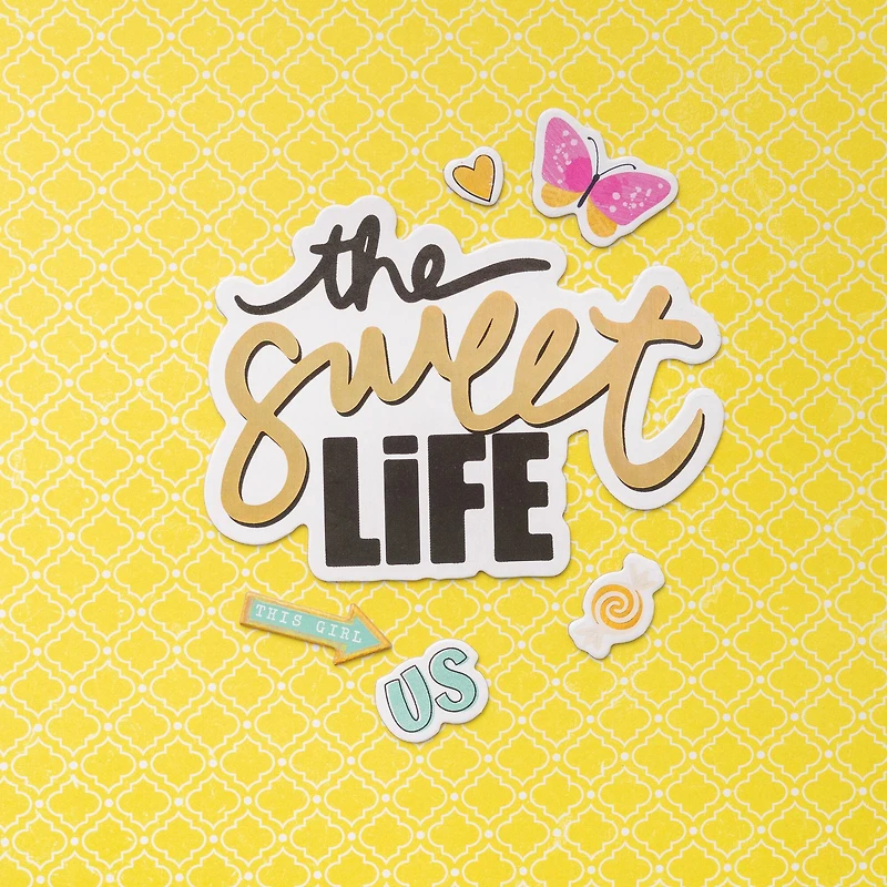 Thickers™ Vicki Boutin The Sweet Life Phrase & Icon Sweet Rush Chipboard Stickers
