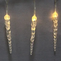 Icicle String Christmas Light Set - Warm White - 4.5' Clear Wire - 10ct