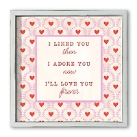 Like Adore Love You White Framed Print