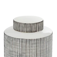 Black and White Ceramic Modern Jars, set of 2, 13", 11"