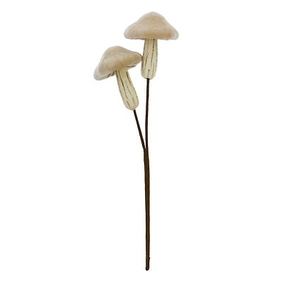 11.5" Cream Velvet Mushroom Pick by Ashland®