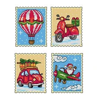 Crafting Spark Christmas Vehicles Counted Cross Stitch Kit