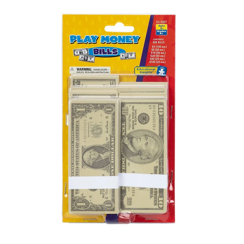 Educational Insights Play Money, Bills