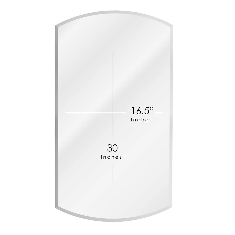 Head West Beveled Eclipse Arched 16" x 30" Recessed Medicine Cabinet Accent Vanity Mirror