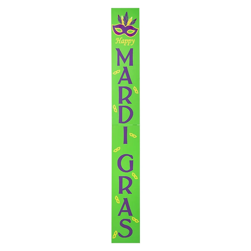 Glitzhome® 60" Mardi Gras Wooden Porch Sign