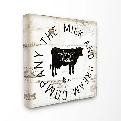 Stupell Industries Milk and Cream Company Vintage Sign Canvas Wall Art