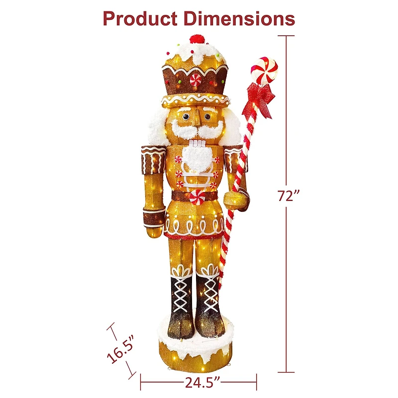 6ft. LED Outdoor Gingerbread Christmas Soldier