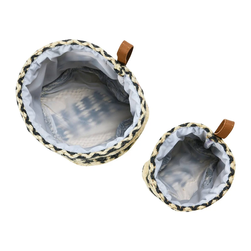 Hello Honey® Black & Woven Jute Basket with Liner Set