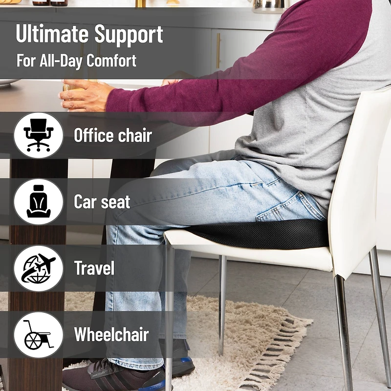 Mind Reader Memory Foam Seat Cushion with Air-Cloud Technology