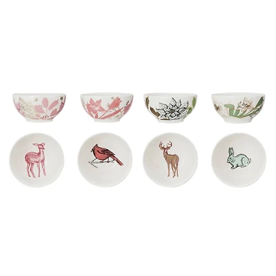 Hello Honey® 5" Christmas Woodland Stoneware Bowl Set