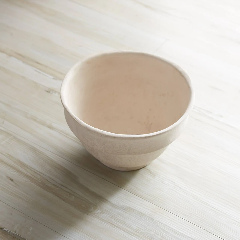 10" Beige Recycled Paper Chalk Bowl