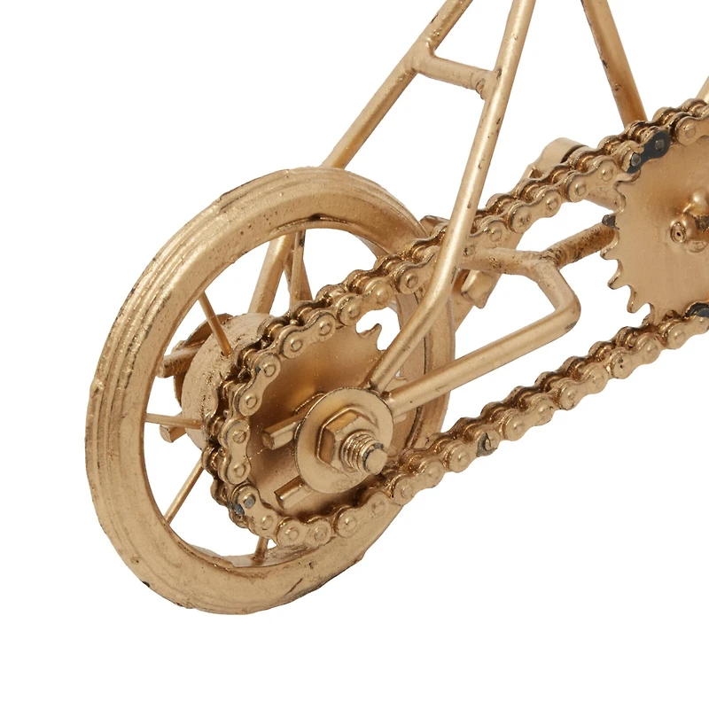 9.75" Gold Finish Metal Bike Tabletop Sculptures, 2ct.