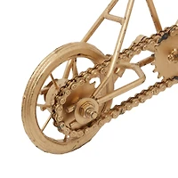 9.75" Gold Finish Metal Bike Tabletop Sculptures, 2ct.