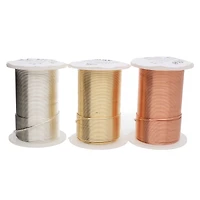 The Beadsmith® 16 Gauge Wire Elements™ Tarnish Resistant Medium Temper Gold, Silver & Copper Wire, 6ct.