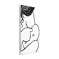 Stupell Industries Mother Nursing Child Portrait Minimal Black White Wall Plaque Art
