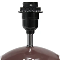 Simple Designs™ 11.5" Football Base Table Lamp with White Shade Brown Trim