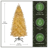 9ft. Pre-Lit Platinum Metallic Artificial Christmas Tree, White LED Lights