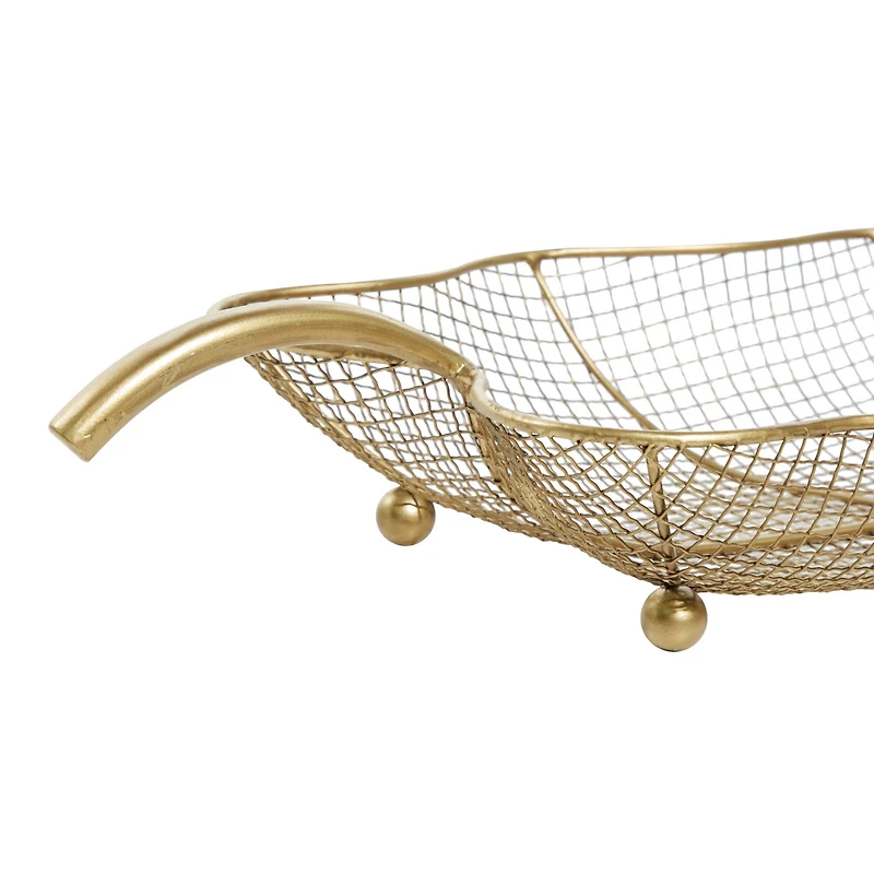 Set of 2" Gold Metal Traditional Tray 23", 19"